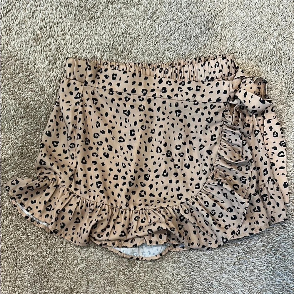 Leopard Print Ruffle Skirt - Picture 1 of 3